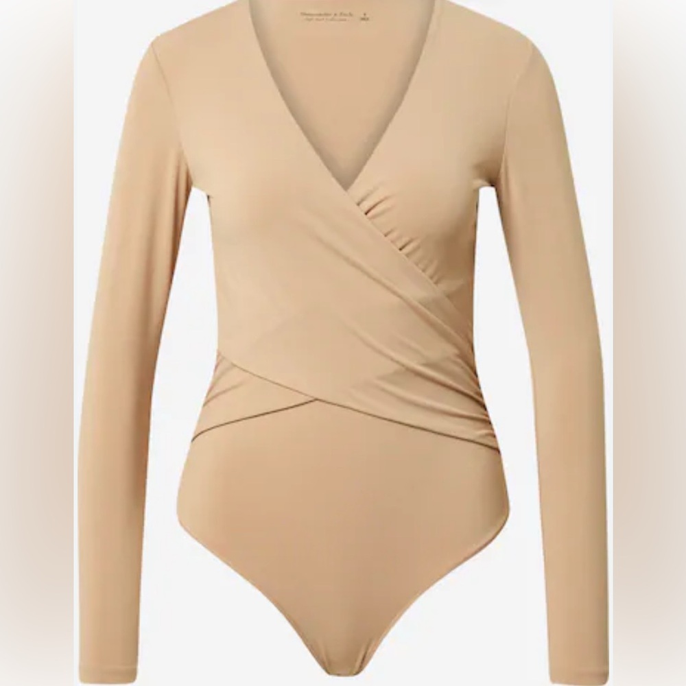 A&F NWT - Tan Long Sleeve Wrap Bodysuit